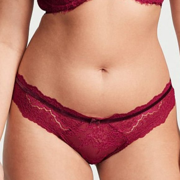 Victoria’s Secret Lace Velvet Bow Cheekini Panty L Large - Picture 3 of 5
